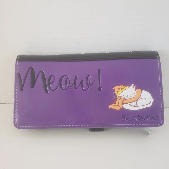 Shag Wear Purple/Gray Life is Better with A Meow/Cat Womans Wallet. - Picture 1 of 9